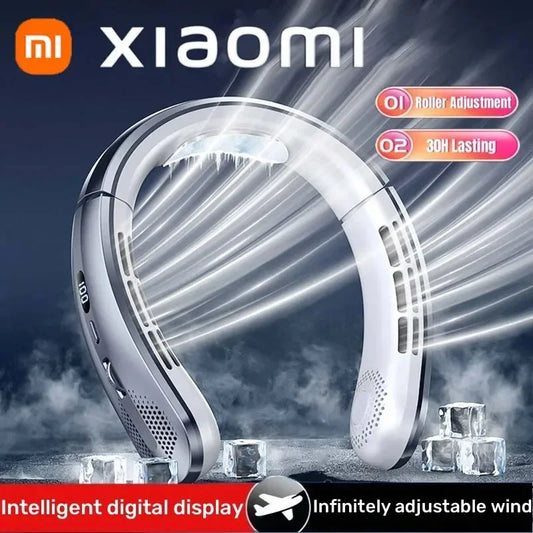 8000Mah USB Hanging Neck Fan Portable Bladeless Mini Rechargeable Mute LED Digital Display Electric Air Cooler Handheld